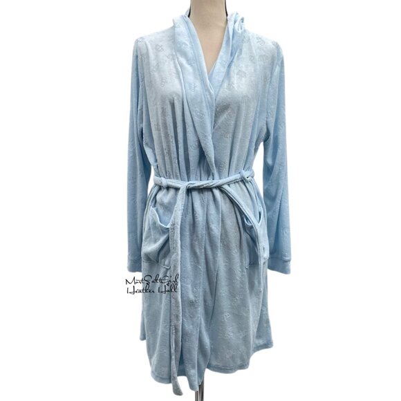 Juicy Couture Light Blue Hooded Robe with Loungewear Robe Large/XL - Picture 3 of 7